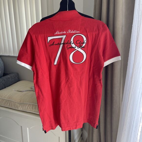ABSOLUTE REBELLION Red polo Logo Crown Monaco Official Grand Prix MEN SIZE M - Picture 4 of 9